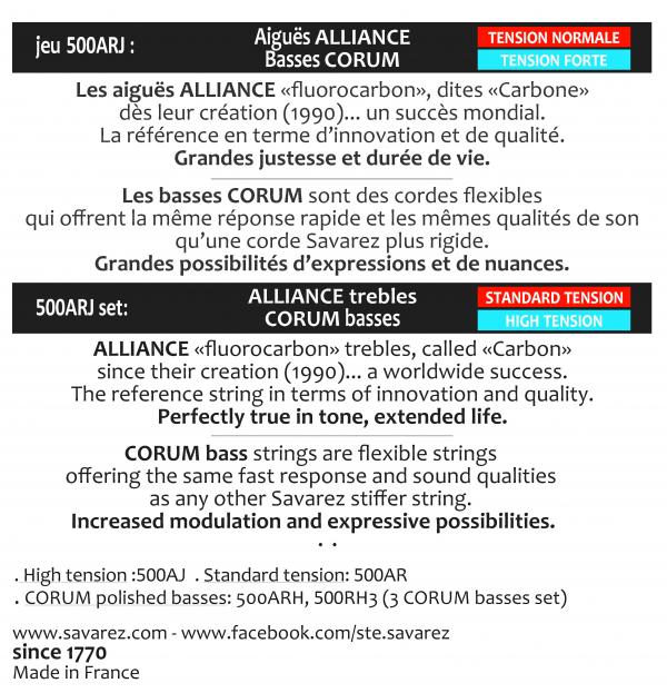 SAVAREZ 500ARJ  CORUM ALLIANCE HYBRIDE : BASSES BLEUES FORT TIRANT + AIGUES RO
