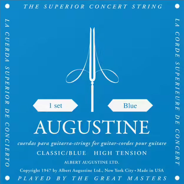 Augustine Classic Blue – Cordes guitare classique nylon tirant fort