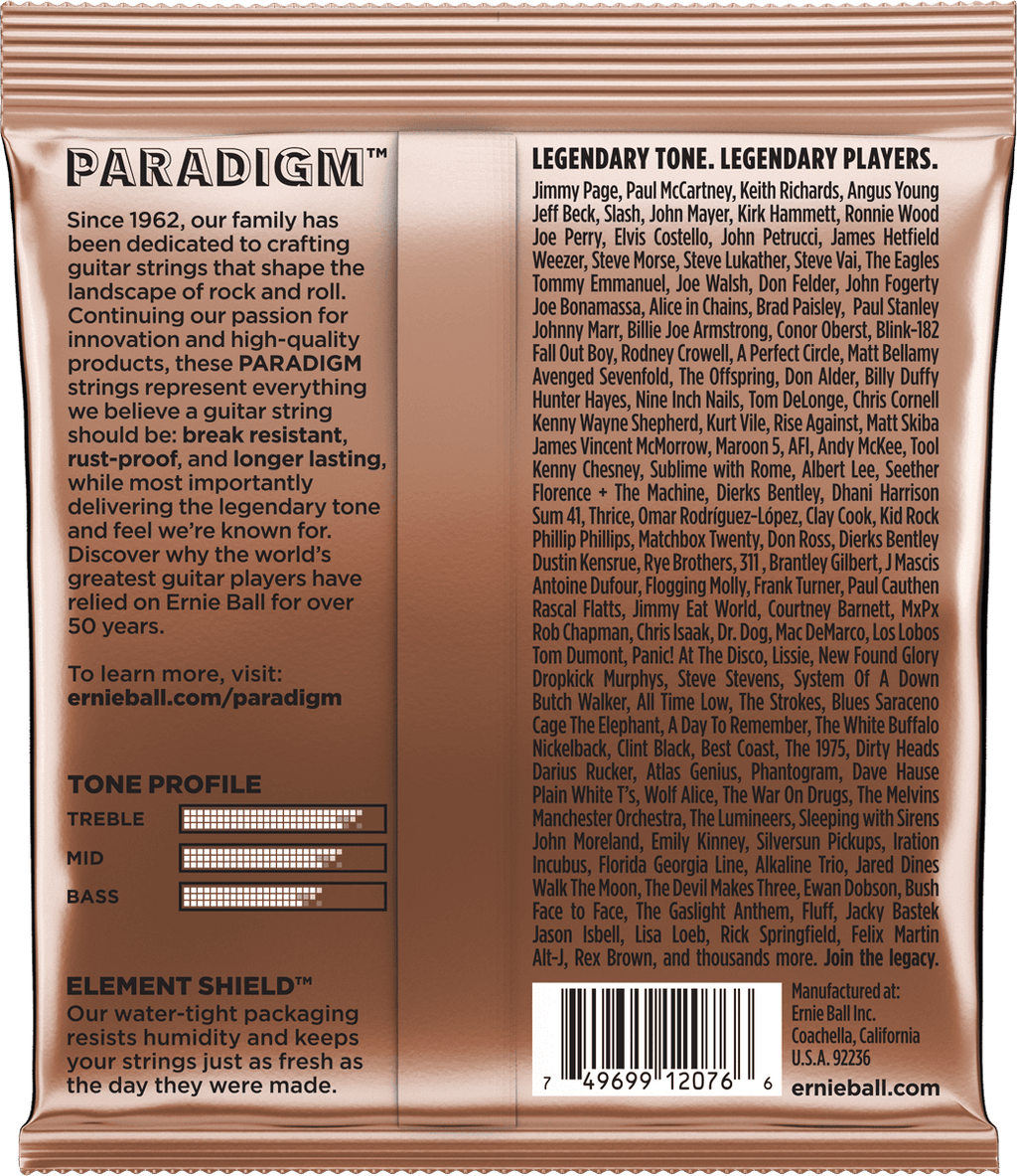 Ernie Ball 2076 Paradigm Medium Light | Cordes Guitare Acoustique Phosphore Bronze 12-54