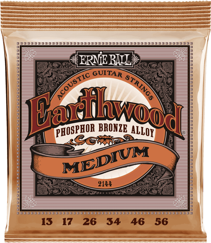 Cordes Guitare Acoustique Medium Ernie Ball 2144 Earthwood 13-56 | Jeu Bronze 80/20