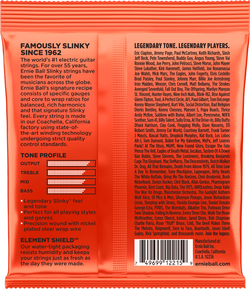 Ernie Ball 2215 10-52 – Cordes Guitare Électrique Power Slinky Nickel Wound