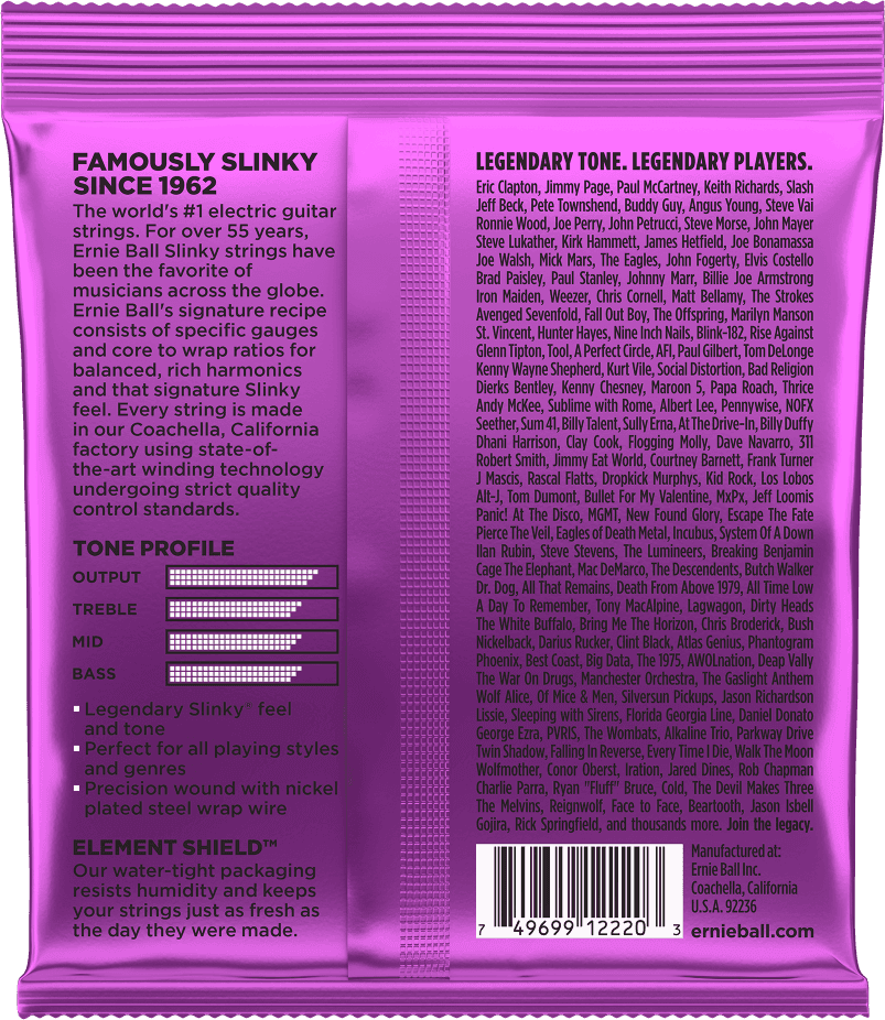 Ernie Ball 2220 Power Slinky 11-48 - Cordes Guitare Électrique Nickel | Tirant Medium