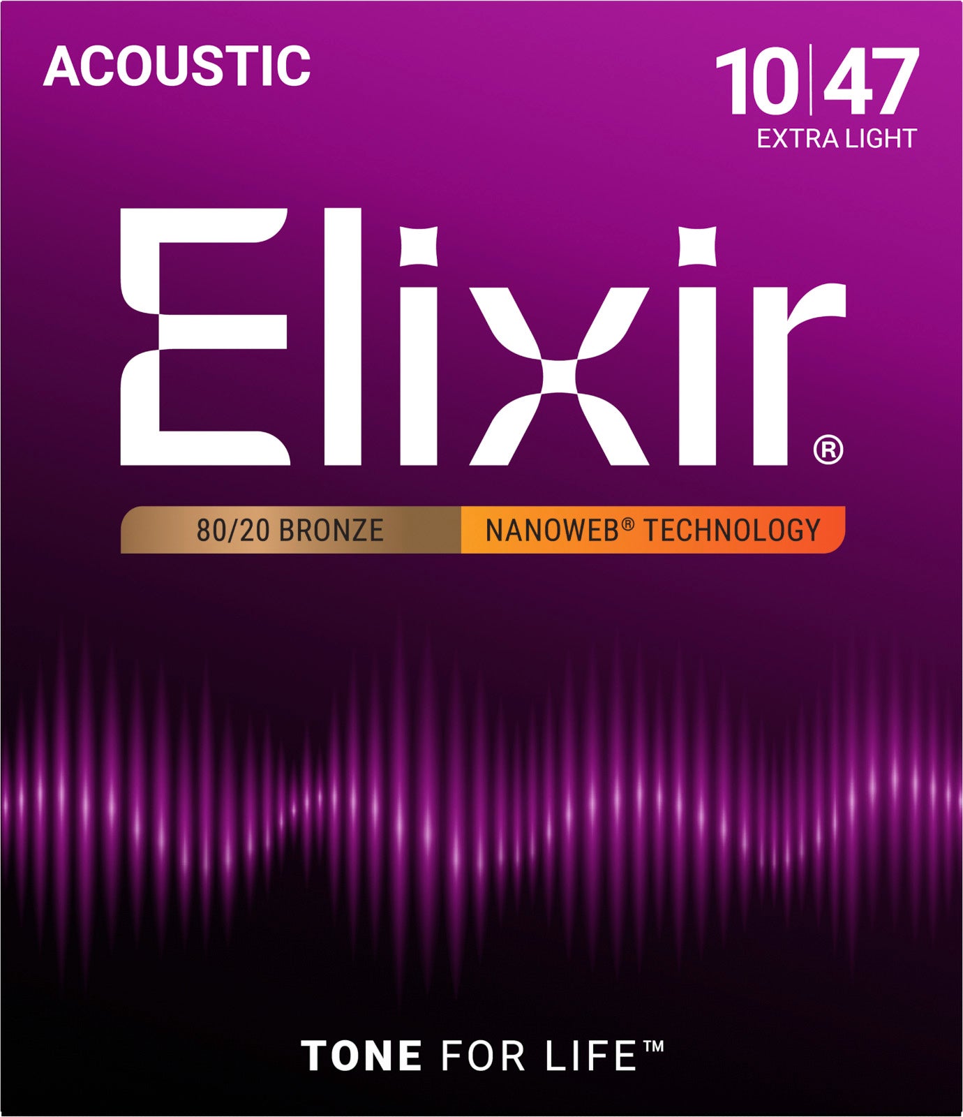 Elixir Phosphor Bronze 10/47 Extra Light – Cordes Acoustique (11002)