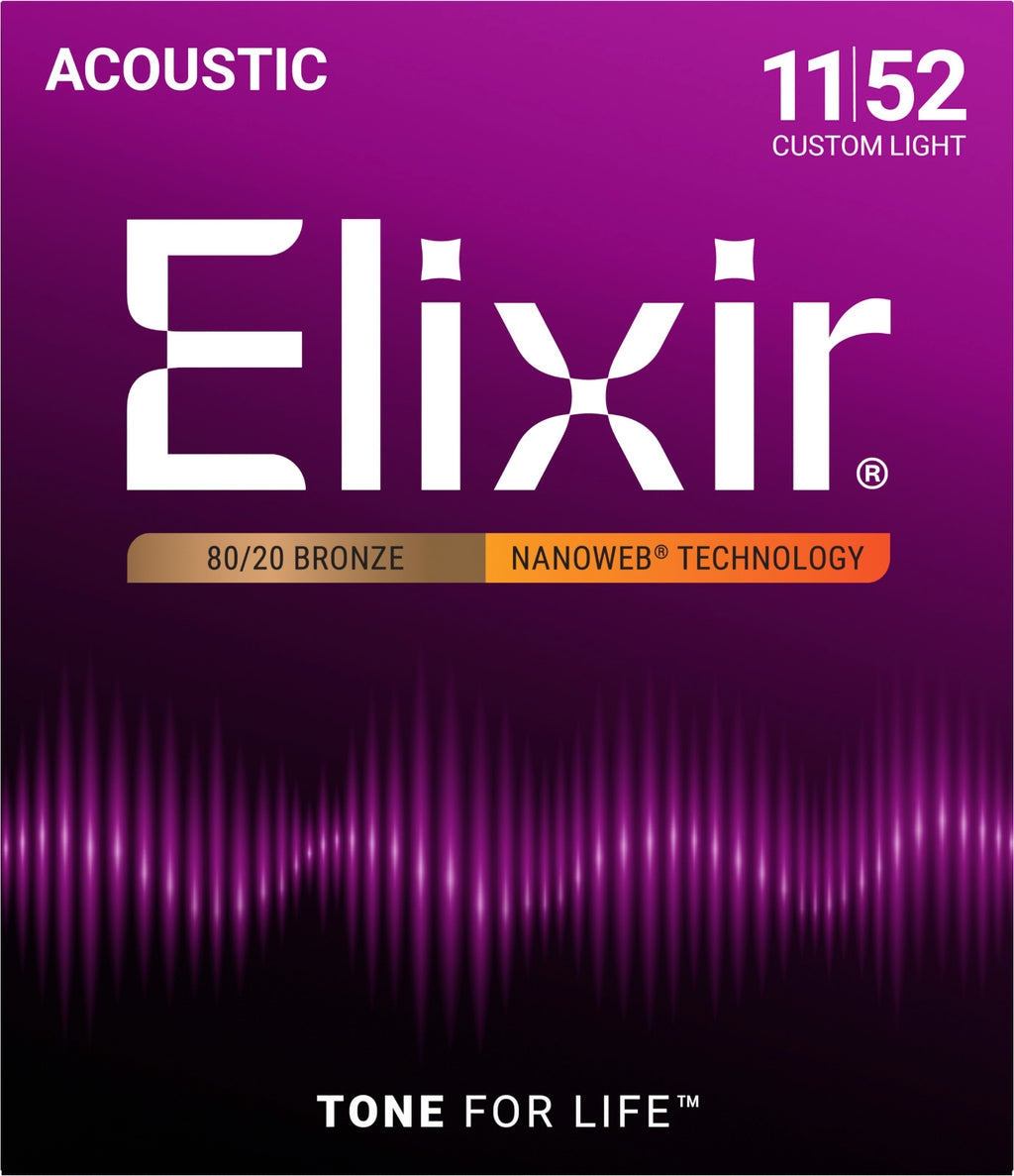 Elixir Nanoweb 11/52 Custom Light – Cordes Électrique (11027)