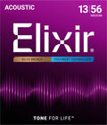 Cordes Guitare Acoustique Medium Elixir 11100 Nanoweb Phosphore Bronze 13-56 | Jeu Complet Traité