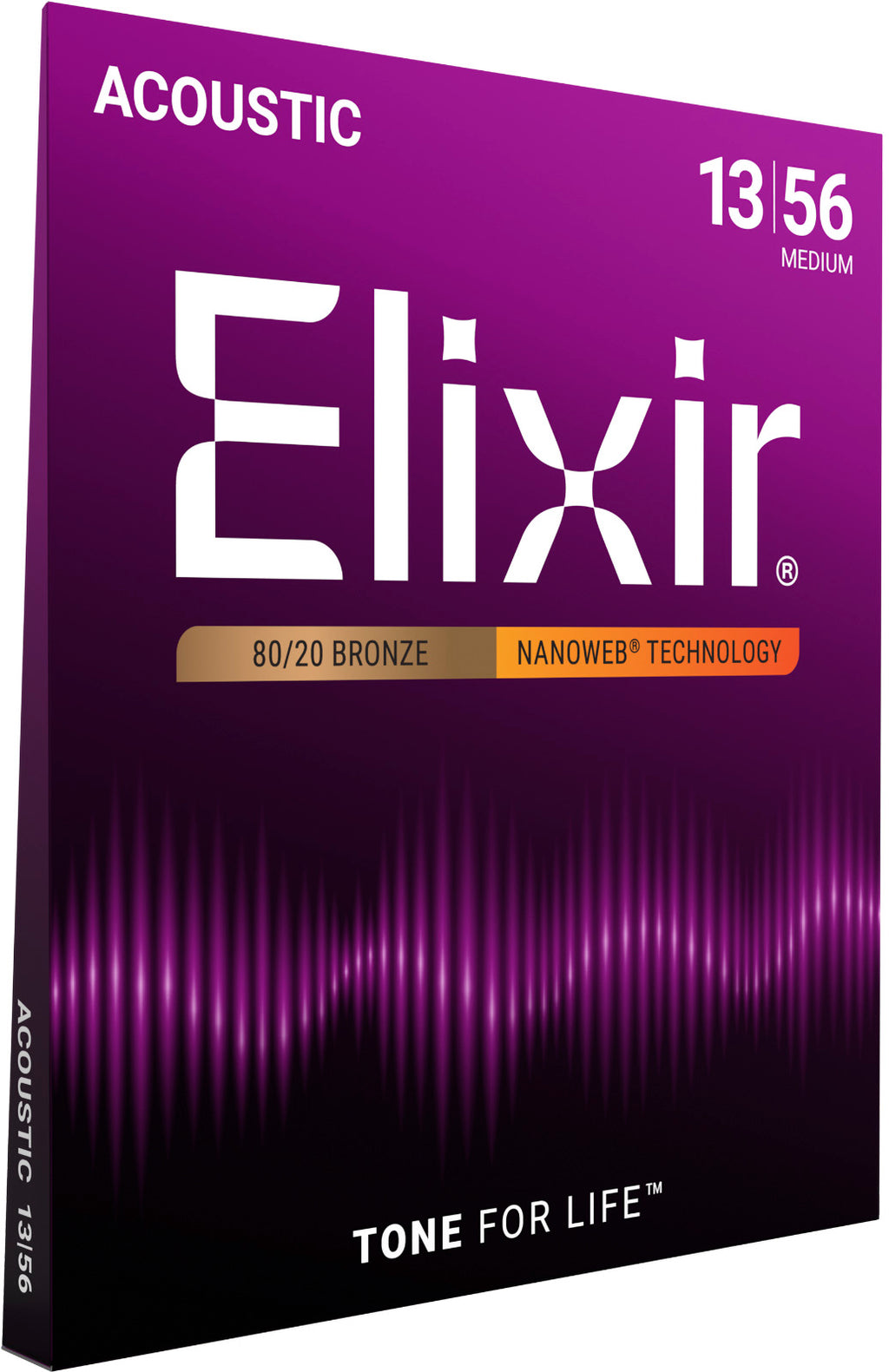 Elixir 11102 Nanoweb Phosphor Bronze 13-56 – Cordes guitare acoustique medium