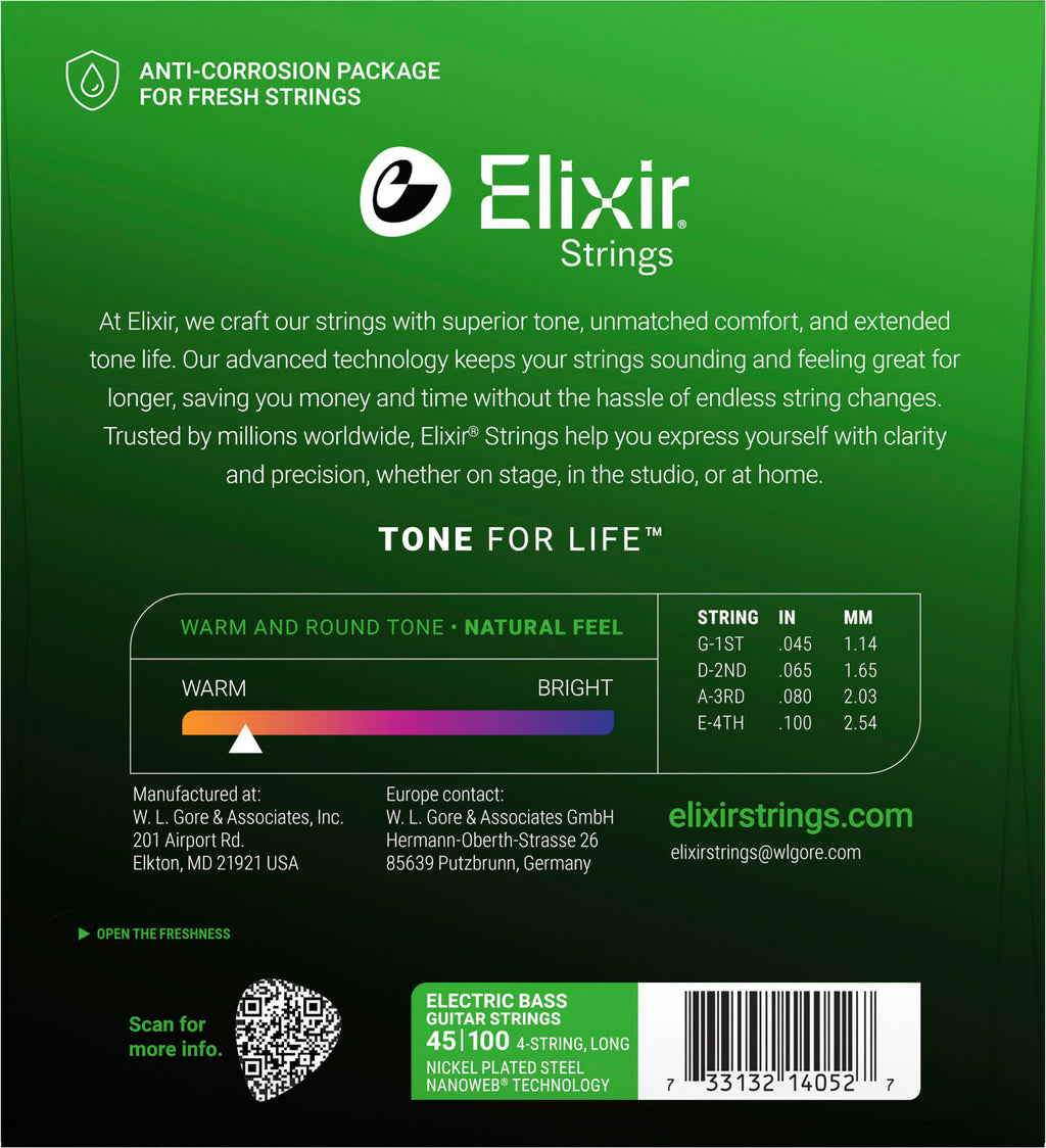 Elixir Nanoweb 45/100 – Cordes Basse Électrique (14052)