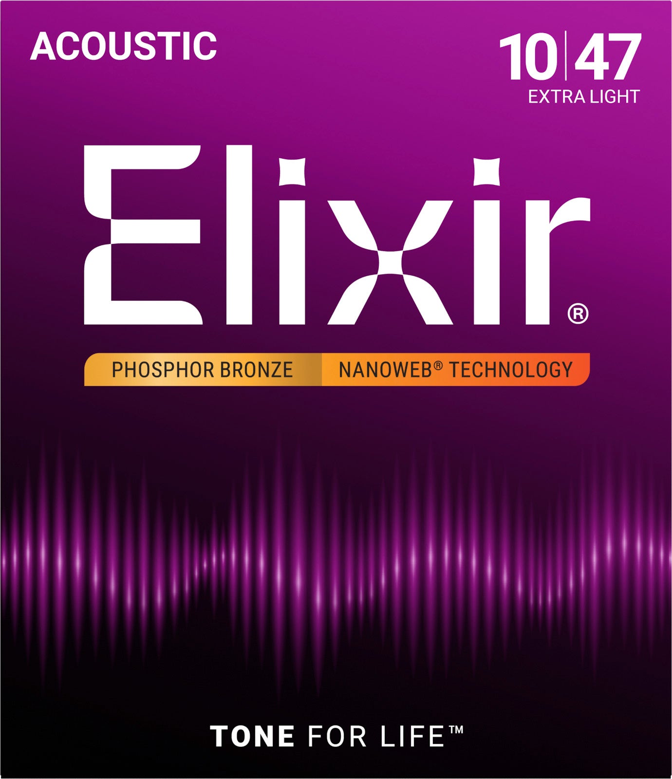 Elixir 16002 Nanoweb Phosphor Bronze 10-47 – Cordes guitare acoustique extra light