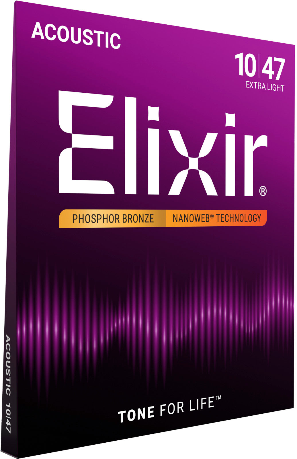 Elixir 16002 Nanoweb Phosphor Bronze 10-47 – Cordes guitare acoustique extra light