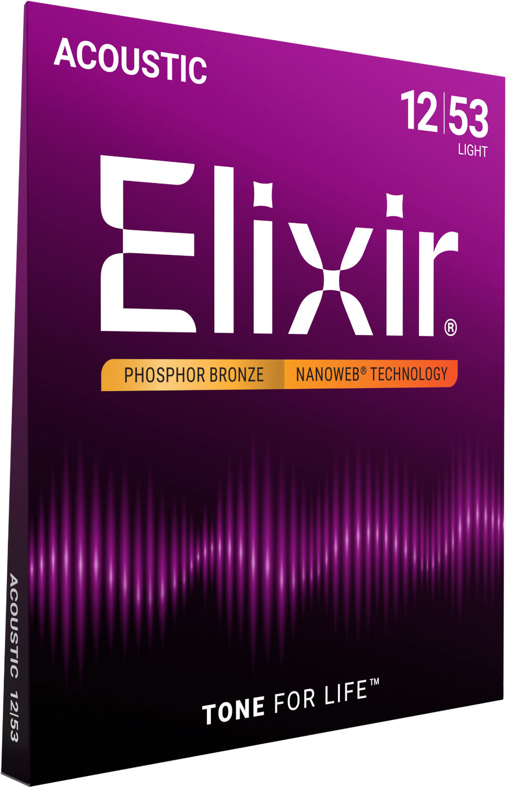 Elixir 16052 Nanoweb Phosphor Bronze 12-53 – Cordes guitare acoustique light