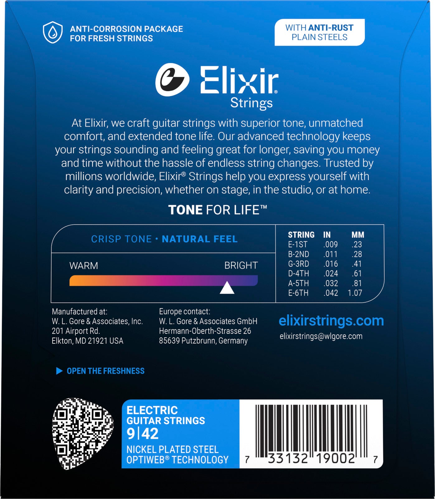 Elixir Optiweb 9/42 – Cordes Électrique Super Light (19002)
