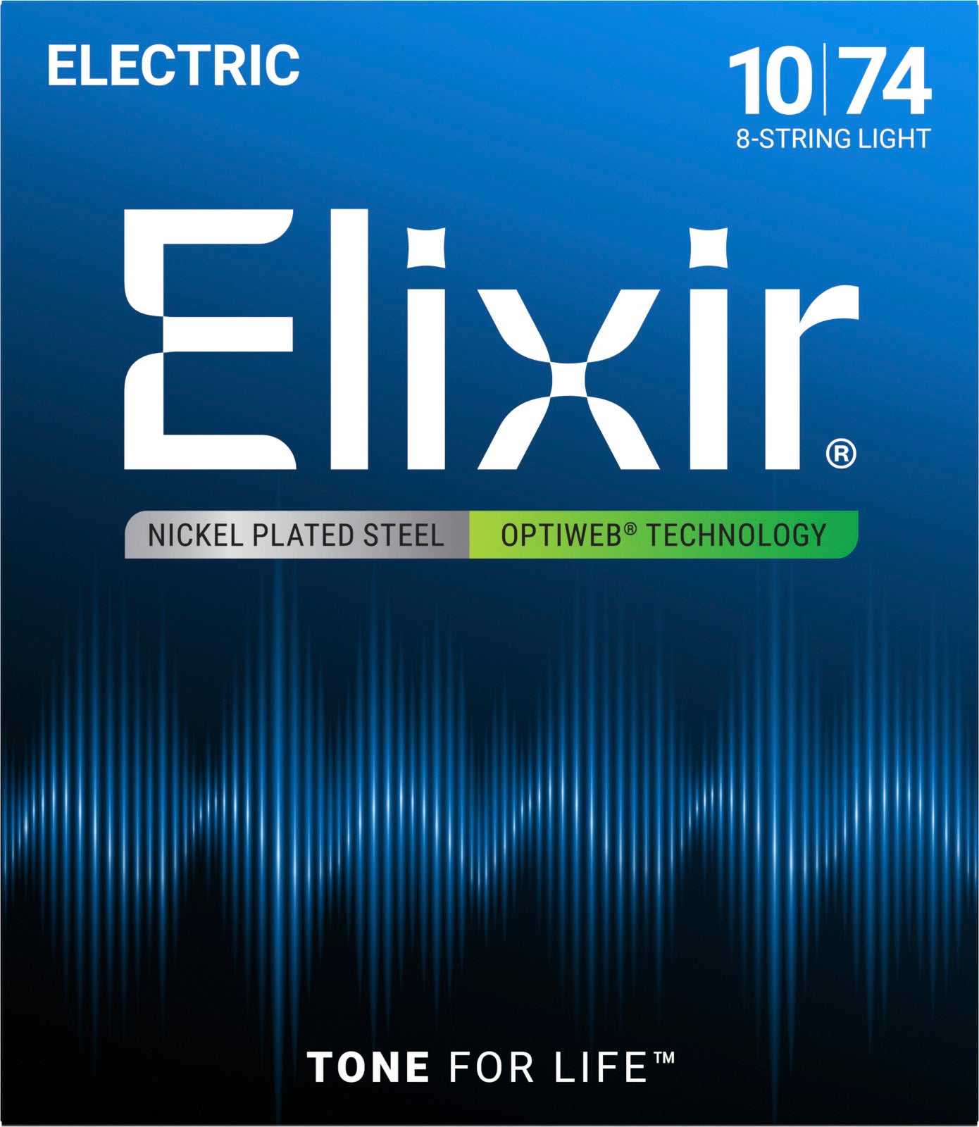 Cordes Guitare Électrique 8 Cordes Light Elixir 19062 Nanoweb 10-74 | Jeu Complet Traité