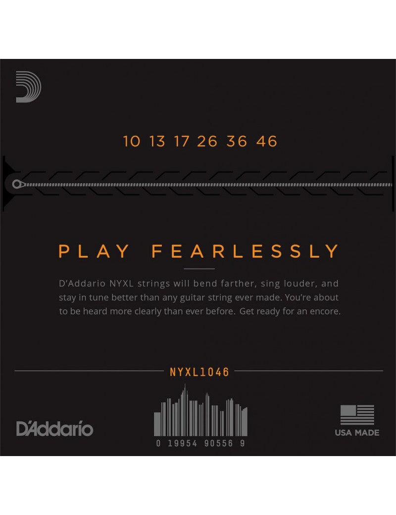 D'Addario NYXL1046 10/46 – Cordes Électrique Regular Light Haute Résistance