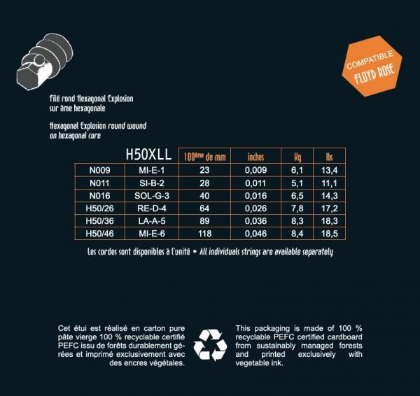 Savarez H50XLL Hexagonal Explosion Extra Light | Cordes Guitare Électrique 9-46
