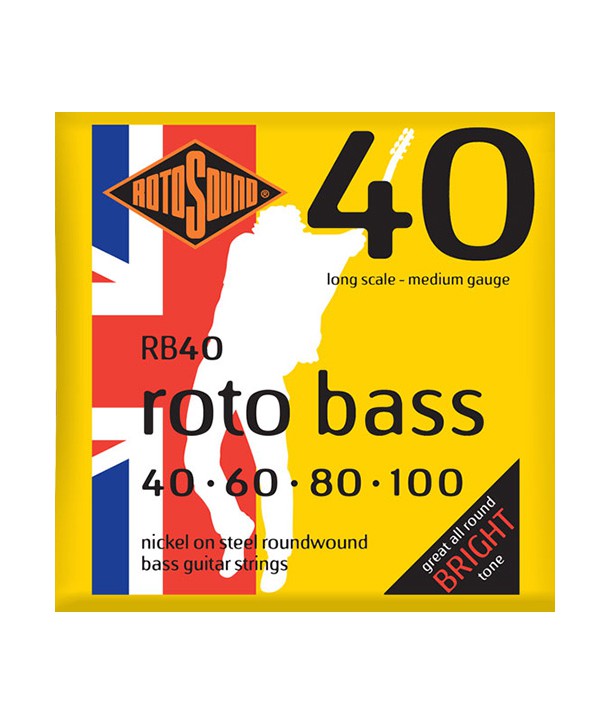 Rotosound RB40 Roundwound | Jeu de Cordes Basse Électrique 40-100