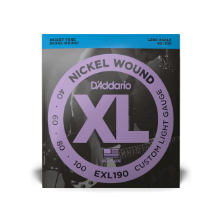D'Addario EXL190 40-100 – Cordes basse électrique nickel custom light long scale