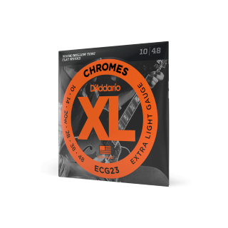 D'Addario ECG23 10-48 – Cordes guitare électrique flatwound Chromes extra light