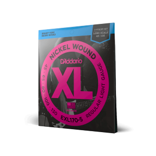 D'Addario EXL170-5 45-130 – Cordes basse électrique 5 cordes nickel light long scale