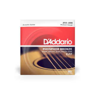 D'ADDARIO EJ17 Phosphor Bronze Acoustic Guitar Strings, Medium, 13-56