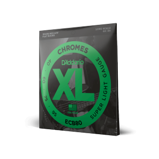 D'Addario ECB80 40-95 – Cordes basse flatwound XL Chromes light long scale