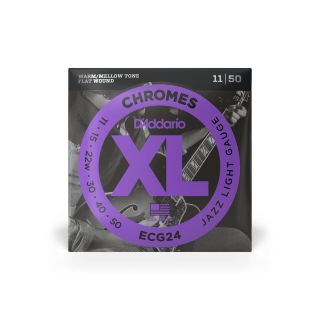 D'Addario ECG24 Chromes 11-50 – Cordes guitare électrique flatwound jazz light