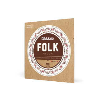 D'Addario EJ32C Folk Nylon | Cordes Guitare Acoustique Nylon Tension Normale