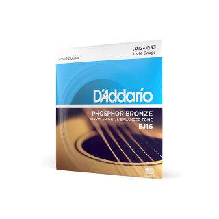D'Addario EJ16 Phosphor Bronze 12-53 - Cordes Guitare Acoustique Folk | Tirant Light