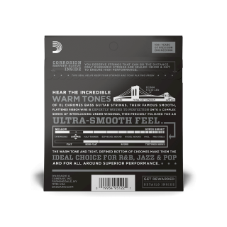 D'Addario ECB84 Chromes 40/100 – Cordes Basse Filet Plat Custom Light Long Scale