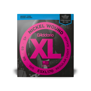 D'Addario ESXL170 45-100 – Cordes basse nickel double ball end Steinberger long scale