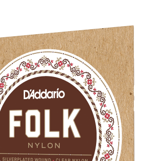 D'Addario EJ32C Folk Nylon | Cordes Guitare Acoustique Nylon Tension Normale