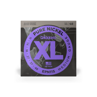 D'Addario EPN115 11-48 – Cordes guitare électrique pure nickel blues/jazz rock