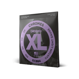 D'Addario ECB84 Chromes 40/100 – Cordes Basse Filet Plat Custom Light Long Scale