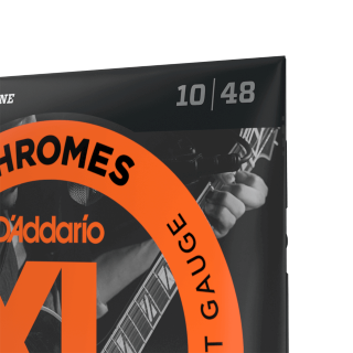 D'Addario ECG23 10-48 – Cordes guitare électrique flatwound Chromes extra light