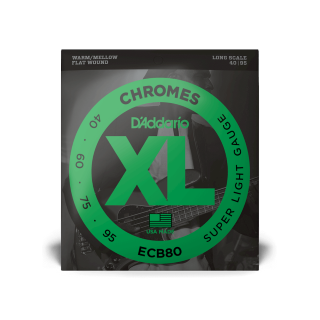 D'Addario ECB80 40-95 – Cordes basse flatwound XL Chromes light long scale