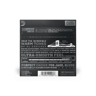 D'Addario ECG23 10-48 – Cordes guitare électrique flatwound Chromes extra light