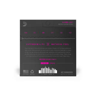 D'Addario XTE0942 9/42 – Cordes Électrique XT Super Light avec Revêtement