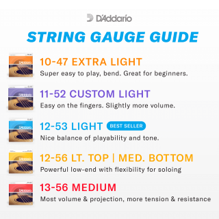 D'Addario EJ26 Phosphor Bronze 11-52 - Cordes Guitare Acoustique Folk | Custom Light