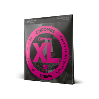 D'Addario ECB81M 45-100 – Cordes basse flatwound XL Chromes light medium scale