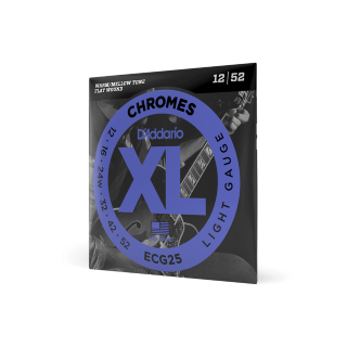 D'Addario ECG25 Chromes 12/52 – Cordes Électrique Filet Plat Flat Wound