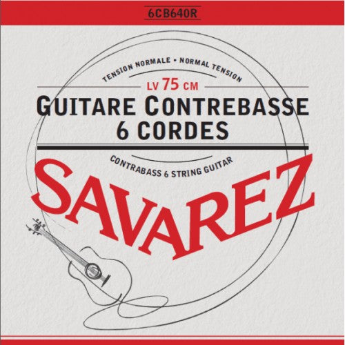 Savarez 6CB640R | Cordes Guitare Contrebasse Classique 6 Cordes Nylon Tension Normale 75cm
